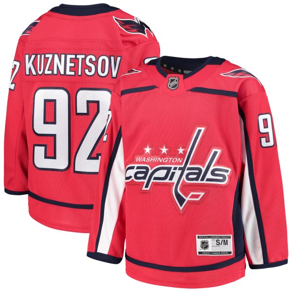 youth evgeny kuznetsov red washington capitals home premier player jersey – San Jose Sharks Jerseys and Headwear Collection