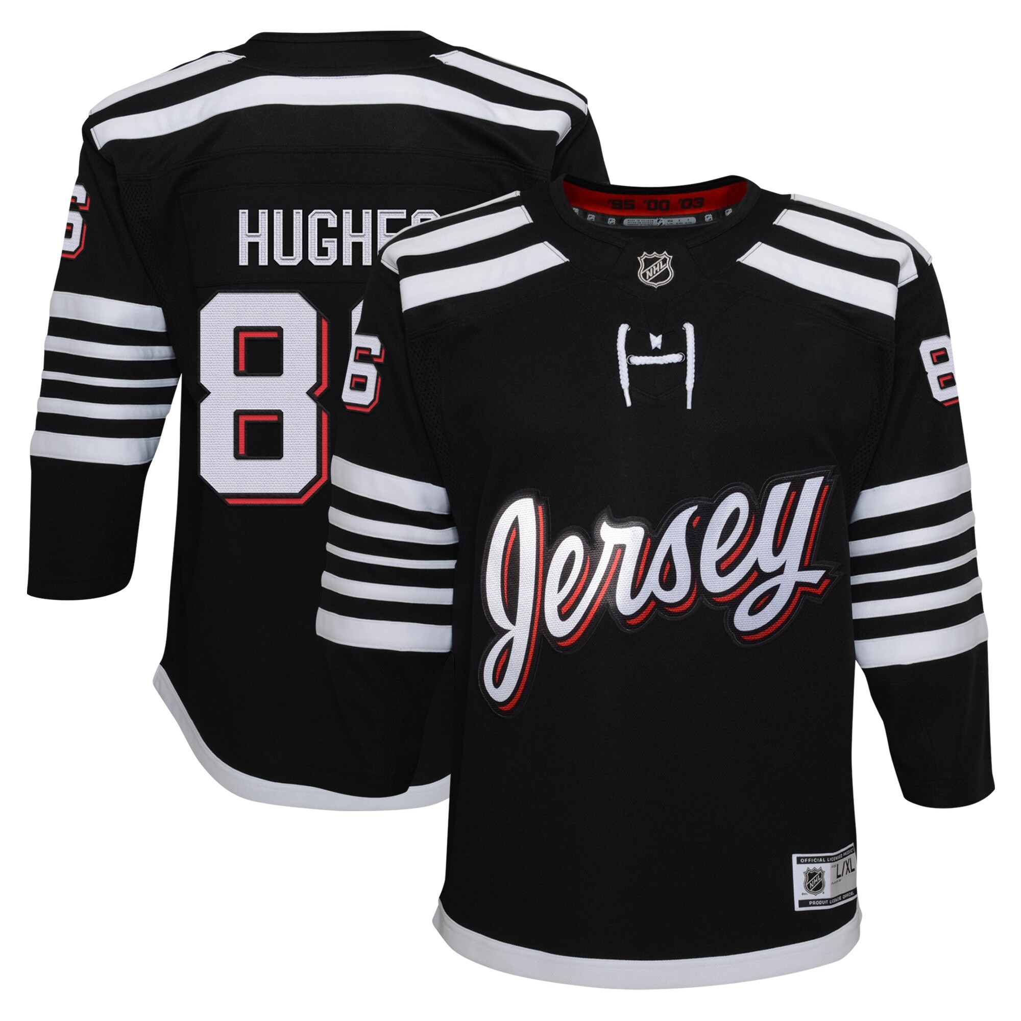 youth jack hughes black new jersey devils alternate premier player jersey – San Jose Sharks Jerseys and Headwear Collection