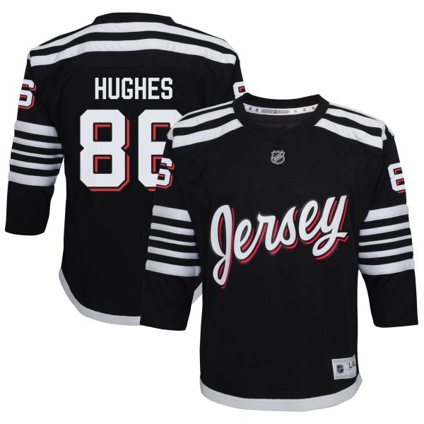youth jack hughes black new jersey devils alternate replica player jersey – San Jose Sharks Jerseys and Headwear Collection