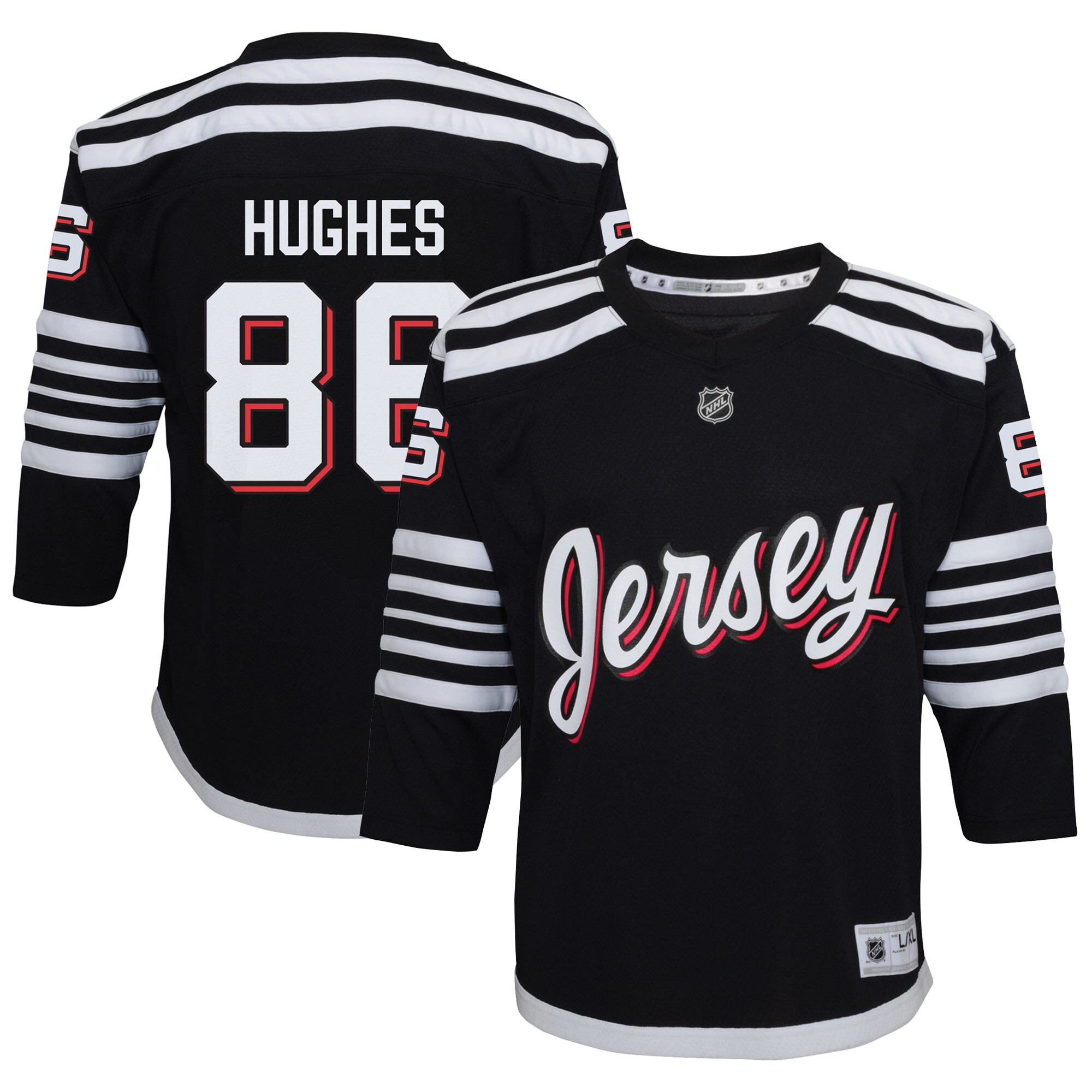 youth jack hughes black new jersey devils alternate replica player jersey – San Jose Sharks Jerseys and Headwear Collection