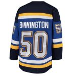 youth jordan binnington blue st. louis blues home premier player jersey – San Jose Sharks Jerseys and Headwear Collection
