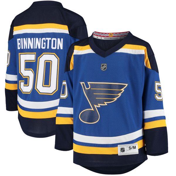 youth jordan binnington blue st. louis blues home replica player jersey – San Jose Sharks Jerseys and Headwear Collection