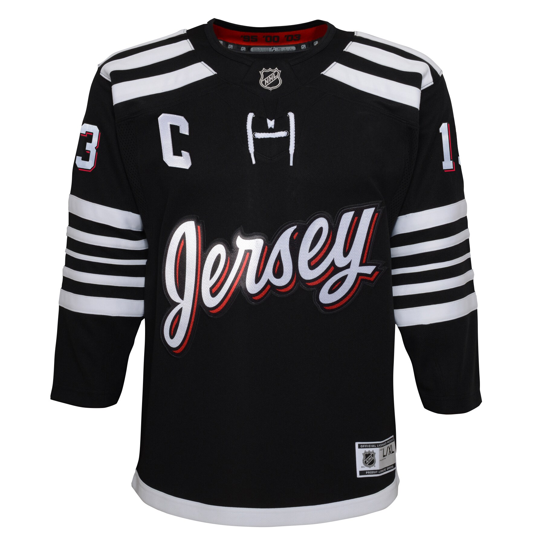 youth nico hischier black new jersey devils 202122 alternate premier player jersey – San Jose Sharks Jerseys and Headwear Collection