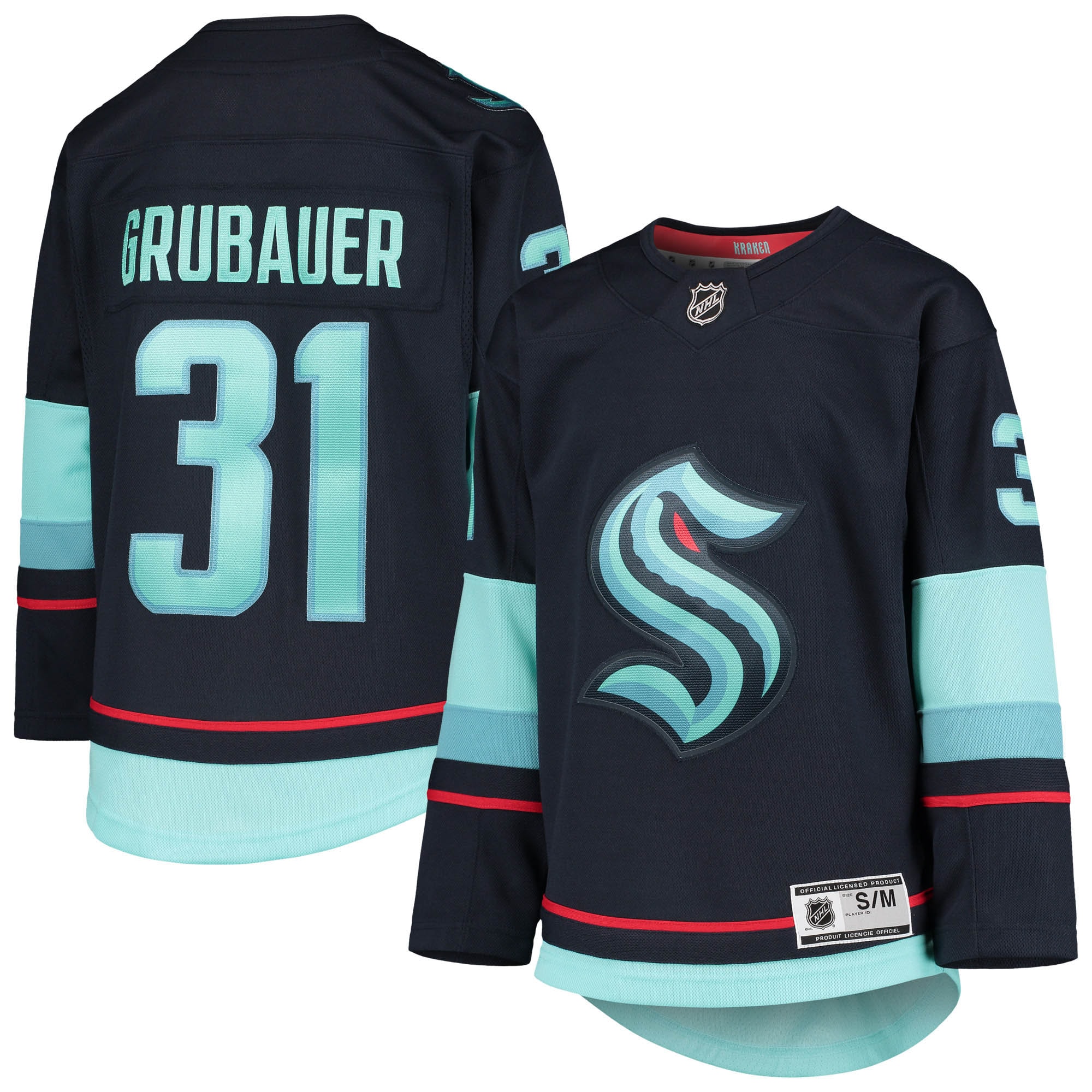 youth philipp grubauer deep sea blue seattle kraken home premier player jersey – San Jose Sharks Jerseys and Headwear Collection